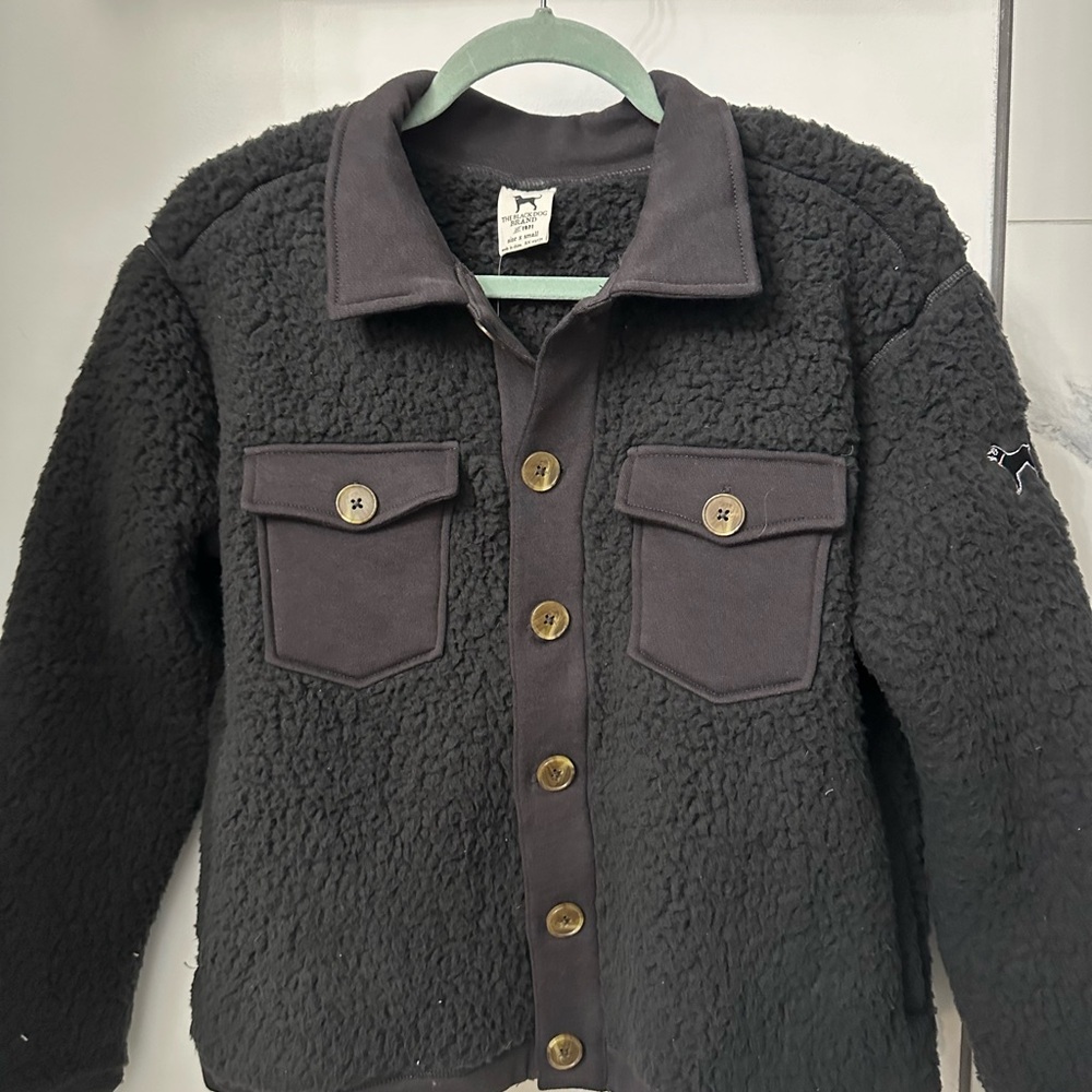 Black Dog Gray Sherpa Jacket